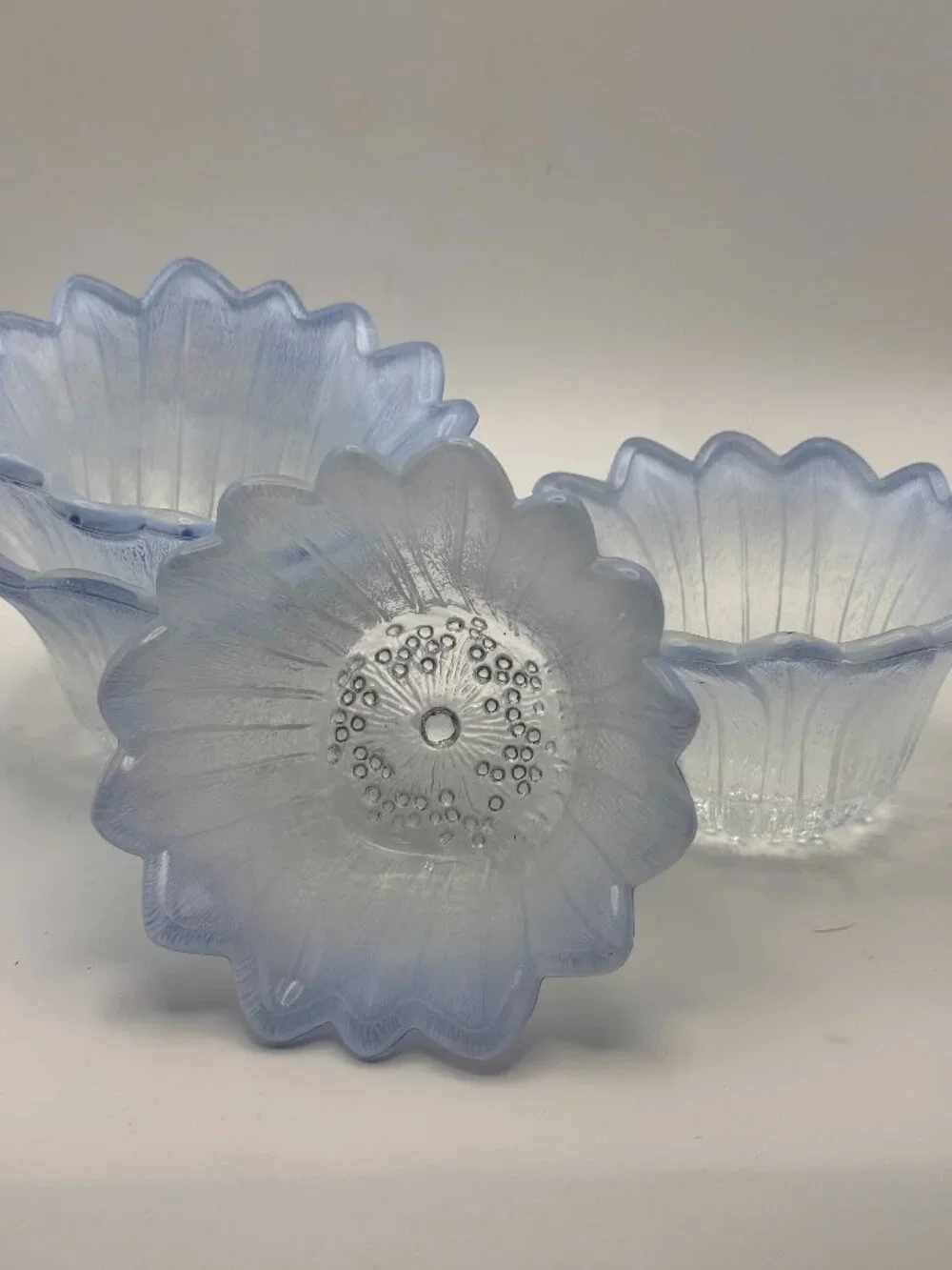 Frosted Glass Flower Bowls
